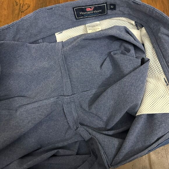 VINEYARD VINES Men's Chino Breaker Shorts Golf in Heather Blue - Picture 7 of 12